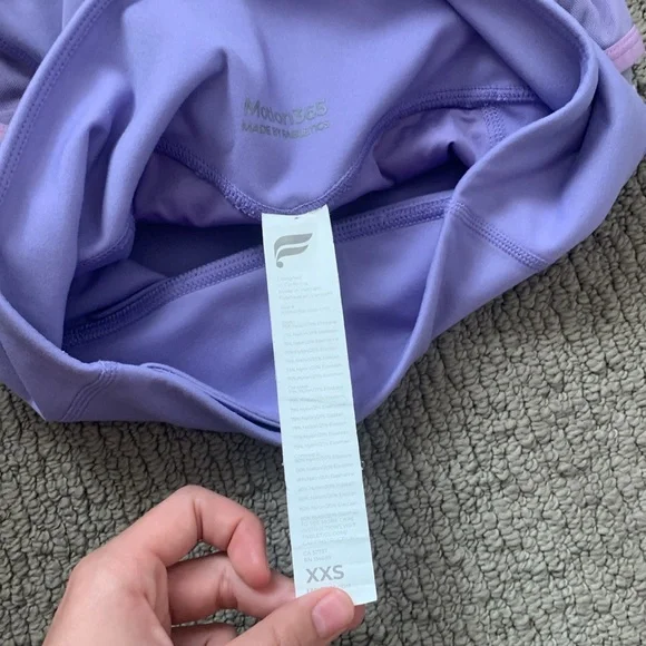 Purple fabletics biker shirts with colorful leash pockets! - Picture 5 of 5